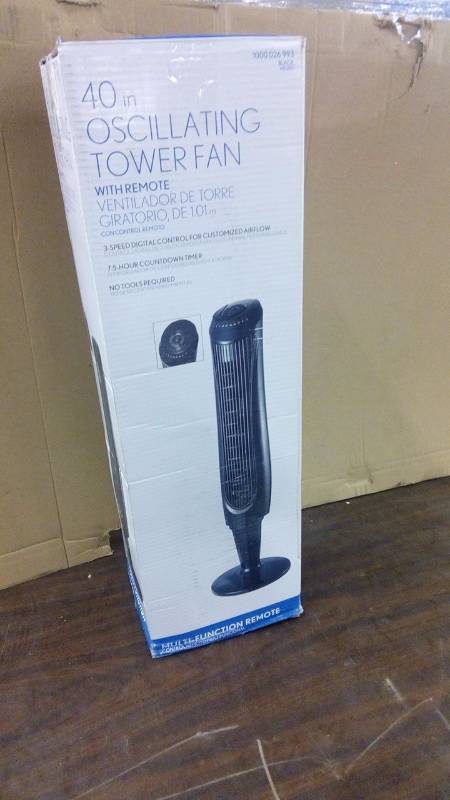 lot 6584 image: 40 in Oscillating Tower Fan with Remote