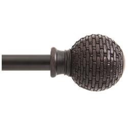 lot 6013 image: Kenney Woven Ball Weathered Window Curtain Rod, 48 to 86-Inch, Brown