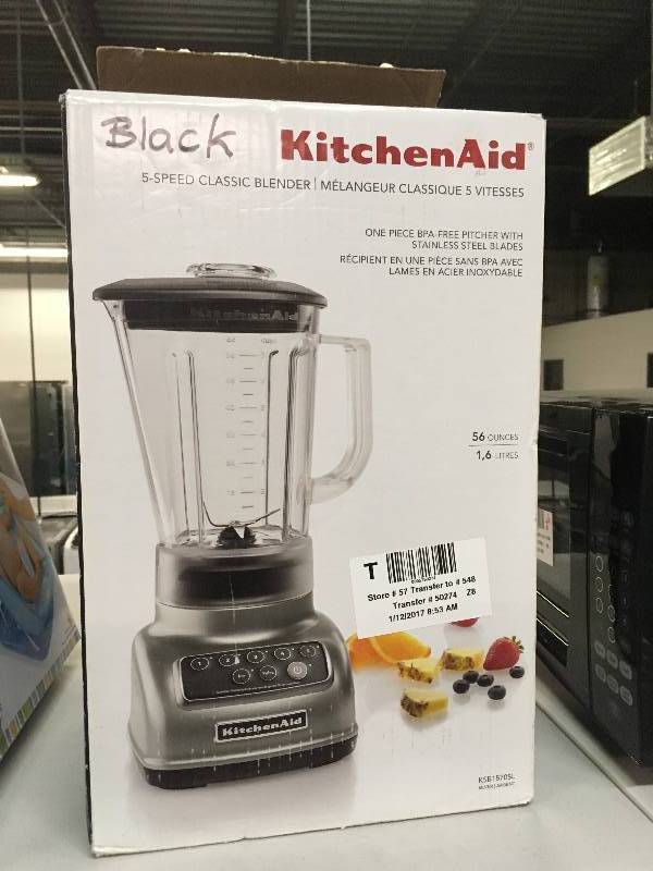 lot 6047 image: KitchenAid KSB1570SL 5-Speed Blender with 56-Ounce BPA-Free Pitcher, Silver