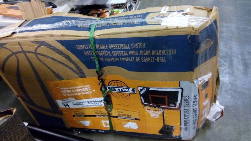 lot 6078 image: Lifetime 90035 Portable Basketball Hoop with 44in Impact Backboard
