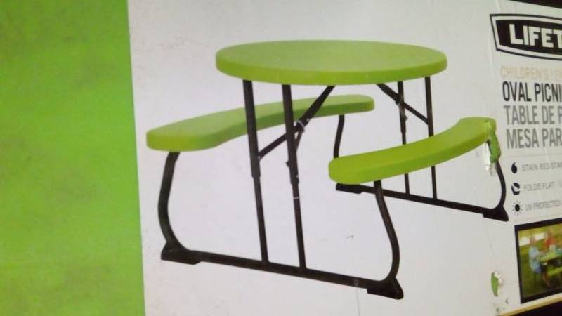 lot 6099 image: lifetime oval picnic table