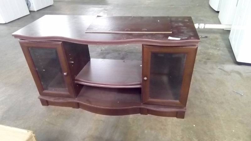 lot 6135 image: dark pressed wood finish to cabinet
