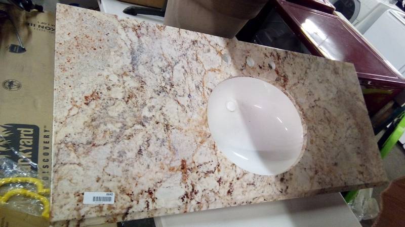 lot 6423 image: Home decorators 49 in rustic gold vanity top