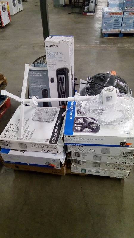 lot 6649 image: large pallet of parts fans