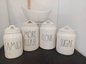 lot 274 image: Ray Dunn Cannisters and a MixingServing Bowl