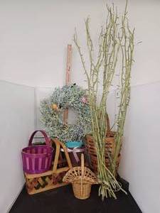 lot 321 image: Spring Decor, Light Up Branches, Fun Baskets