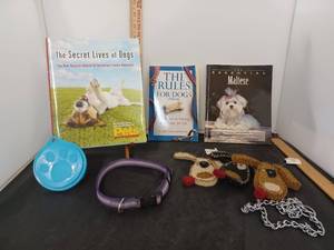 lot 365 image: Dog Ornaments, Books and More