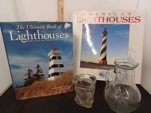 lot 331 image: Lighthouse Books and Themed Glass