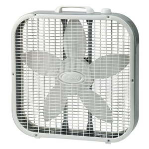 lot 69568 image: Lasko 20 Air Circulating Electric Box Fan with 3-Speeds B20201 White