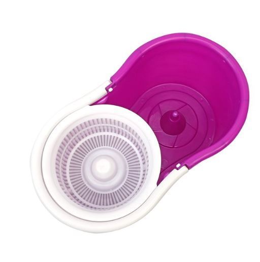 lot 9027 image: Household Cleaning 360 Rotating Mop With Bucket And Double Mop Head Purple