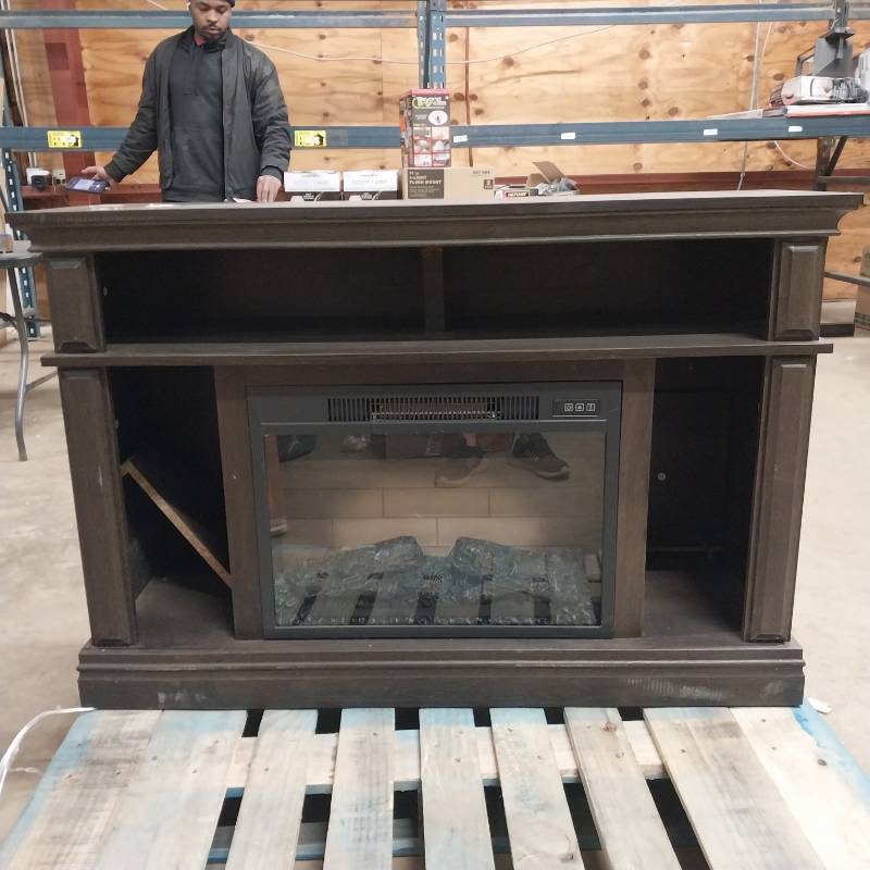 lot 9222 image: 48X32X16 Electric Fireplace And Mantle