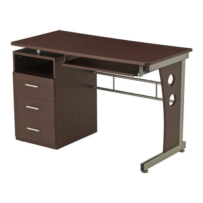 lot 9280 image: Techni Mobili Computer Desk With Ample Storage Chocolate