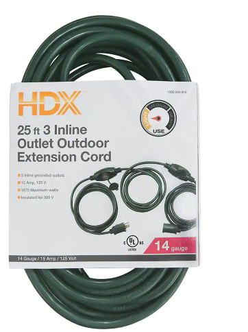 lot 9212 image: HDX Outdoor Inline Extension Cord 25 Ft