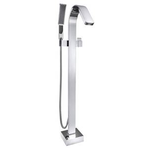 lot 2109 image: Akdy Freestanding Tub Filler Faucet Bath Handheld Shower Bathtub Floor Mount Wand