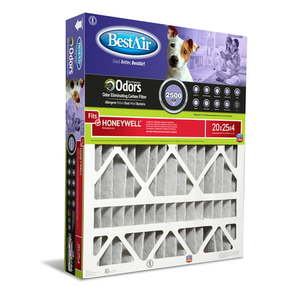 lot 2015 image: Bestair Carbon Infused Honeywell 20X25X4 Series 2500 Merv 11 Pet Filter