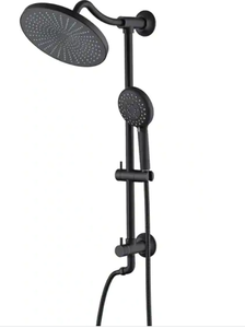 lot 2108 image: PROOX 9 Inch Rain Shower Faucet w 5-Spray Shower Handheld w Slide Bar - Not Valve