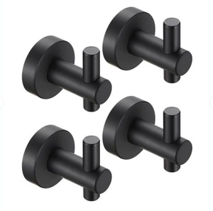 lot 2096 image: Bathroom Hooks Black Three Pieces