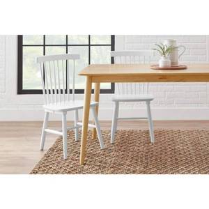 lot 2028 image: Stylewell White Wood Windsor Dining Chair - Set Of 2