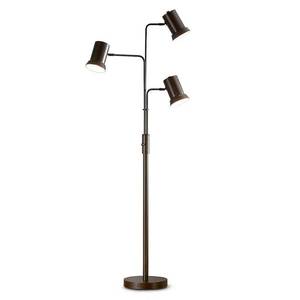 lot 2034 image: Homeglam Studio Dark Bronze Finish 3-Lights Metal Floor Lamp
