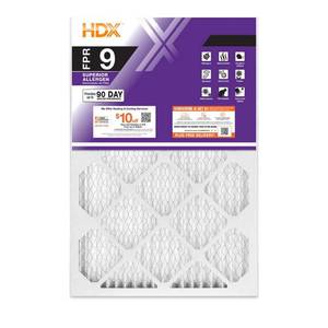 lot 2271 image: HDX 16 In X 20 In X 1 In Superior Pleated Air Filter Fpr 9