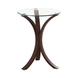 lot 2273 image: Coaster Round Glass Top Accent End Table&nbsp