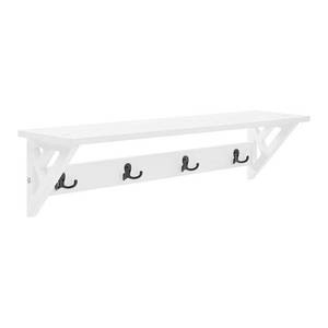 lot 2166 image: Alaterre 8 Hook White Coat Hook With Shelf 1 Hook 75 Lb Limit