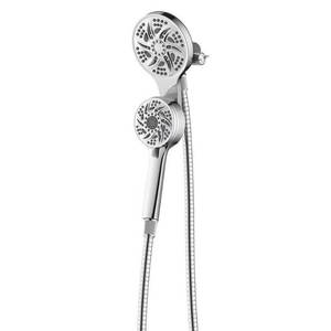 lot 2057 image: Glacier Bay Easydock 6-Spray Patterns 5 In Wall Mount Dual Shower Heads In Chrome Grey