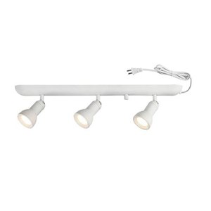 lot 2075 image: 3-Light White Integrated LED Plug-In Track Lighting Kit Fixture