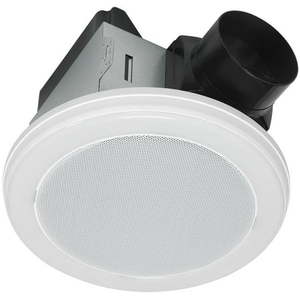 lot 2171 image: Homewerks 80 CFM Ceiling Mount Bluetooth Speaker Bathroom Fan LED
