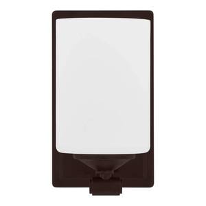 lot 2290 image: Hampton Bay Darlington 45 In 1-Light Matte Bronze Indoor Wall Sconce With Frosted Opal Glass Shade
