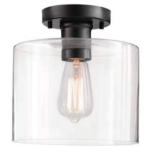 lot 2083 image: Hampton Bay Westbrook 8 In 1-Light Matte Black Flush Mount