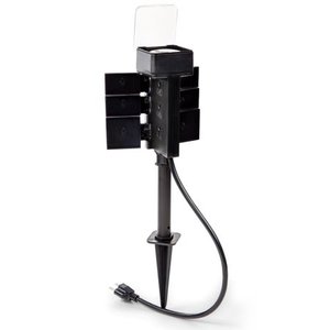 lot 2239 image: Black  Decker Outdoor Garden Spike 6 Grounded Outlets Timer