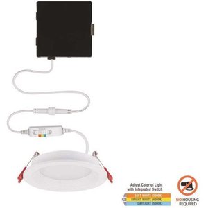 lot 2240 image: Commercial Electric 4 In Slim Baffle Color Selectable New Construction &amp Remodel Canless Recessed Integrated LED Kit