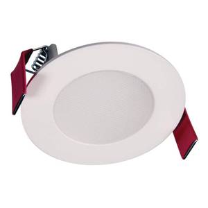 lot 2297 image: Halo 3 In Canless Selectable Cct New Construction Integrated LED Recessed Light Kit Round Direct Mount Lens White Downlight
