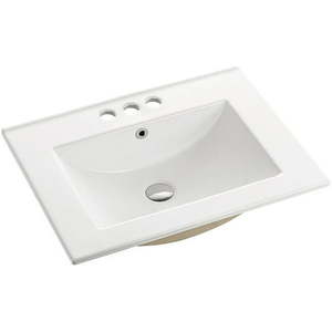 lot 2308 image: Swiss Madison Ceramic Vanity Top 24 With Three Faucet Holes