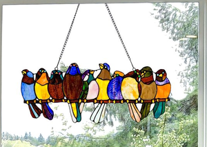 lot 2047 image: River Of Goods Stained Glass Hanging Decoration