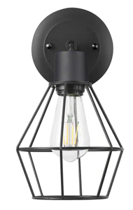 lot 2292 image: Hampton Bay Bryson 1-Light Matte Black Wall Sconce