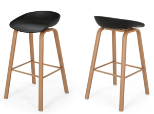 lot 2219 image: Morgan 30in Modern Barstool with Iron Legs - Set of 2