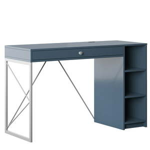 lot 2270 image: Writing Desk With Usb Charging Ports And Open Side Shelves