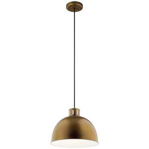 lot 2344 image: Kichler Zailey Wide Single Pendant - Brass