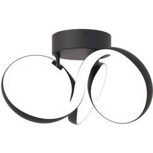 lot 2349 image: Artika Swirl 13 In Black Modern LED Flush Mount Ceiling Light For Hallway