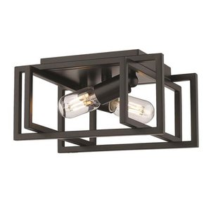 lot 2356 image: Tribeca Flush Mount In Black With Black Accents