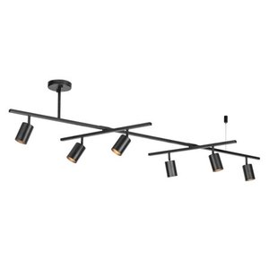 lot 2399 image: Globe Electric West 6-Light Track Lighting With 2X Center Swivel Bars