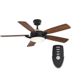 lot 2400 image: Home Decorators Collection Colemont 52 In Integrated Led Bronze Ceiling Fan With Light And Remote Control