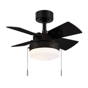 lot 2405 image: Hampton Bay Metarie II 24 In Indoor Matte Black Ceiling Fan With Light