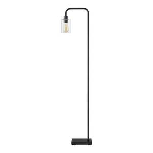 lot 2407 image: Hampton Bay Andra 61 In Black Floor Lamp With Seeded Glass Shade