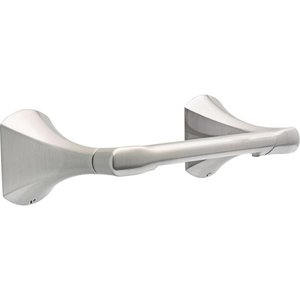 lot 2547 image: Pierce Double Post Pivot Arm Toilet Paper Holder In Spotshield Brushed Nickel