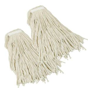 lot 2563 image: Quickie Jobsite Heavy-Duty Wet Mop Head Refill -2-Pack White