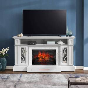 lot 2575 image: Home Decorators Collection Parkbridge 68 In Freestanding Electric Fireplace Tv Stand In White With Kd Insert