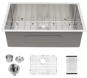 lot 2684 image: Gunmetal Black 16-Gauge Stainless Steel 23 in. Undermount Bar Sink